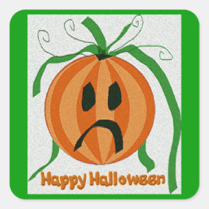  Sad Jack o' Lantern Vierkante Sticker