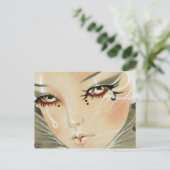 Sad Jester Teardrop Briefkaart (Staand voorkant)