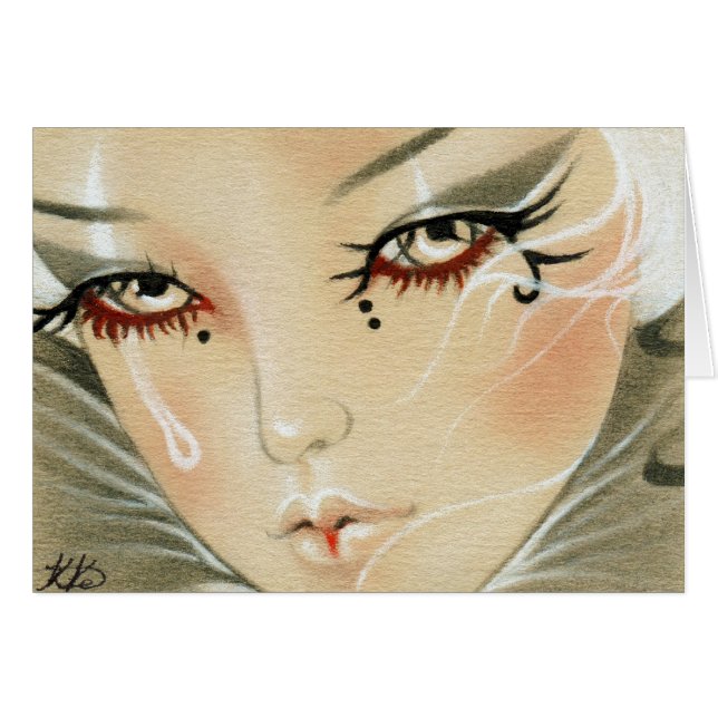 Sad Jester Teardrop-kaart (Voorkant Horizontaal)