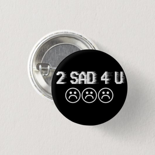 Sad jongens ronde button 3,2 cm (Voorkant /achterkant)