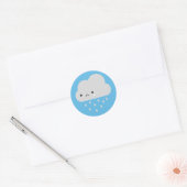 Sad Kawaii Rain Cloud Ronde Sticker (Envelop)