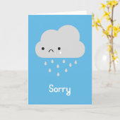 Sad Kawaii Rain Cloud - Sorry Kaart (Gele Bloem)
