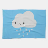 Sad Kawaii Rain Cloud Theedoek (Horizontaal)