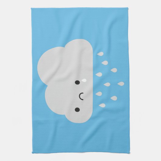 Sad Kawaii Rain Cloud Theedoek (Verticaal)
