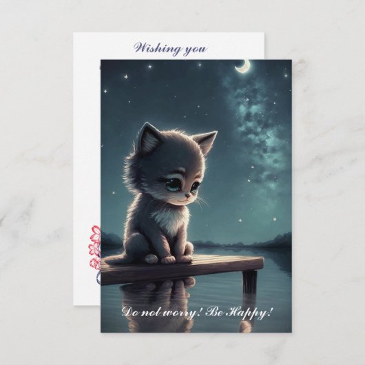 Sad Kitten Bedankkaart (Voorkant / Achterkant)