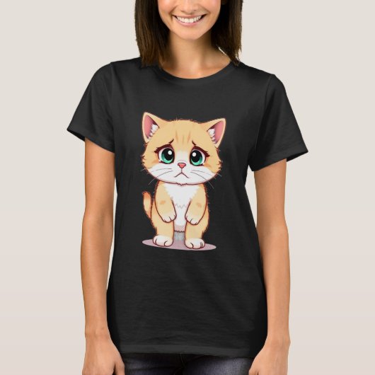 Sad Kitten Meme Standing Cat Silly Funny Cat Lover T-shirt (Voorkant)
