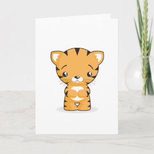 Sad Kitten Wenskaart Kaart
