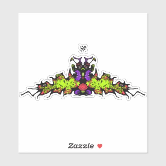 Sad-kleurig goblin demon-schepsel v1 sticker (Vel)