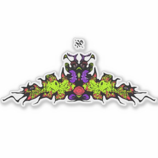 Sad-kleurig goblin demon-schepsel v1 sticker (Voorkant)