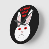 Sad Lab Rabbit Animal Testing Wall klok (Hoek)