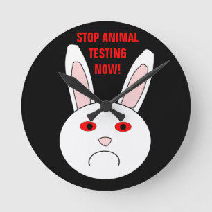 Sad Lab Rabbit Animal Testing Wall klok