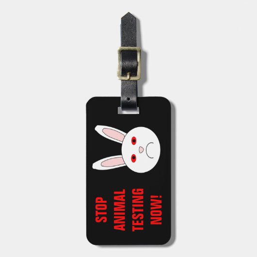 Sad Lab Rabbit Custom Bagagelabel (Voorkant verticaal)