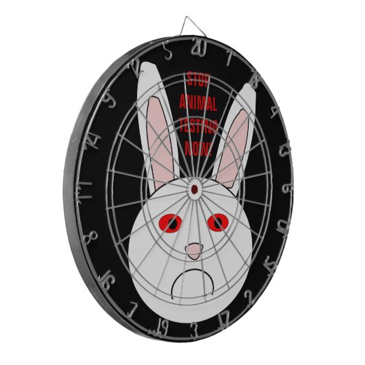 Sad Lab Rabbit Dartboard Dartbord (Voorkant Links)