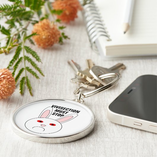 Sad Lab Rabbit Sleutelhanger (Zijkant)