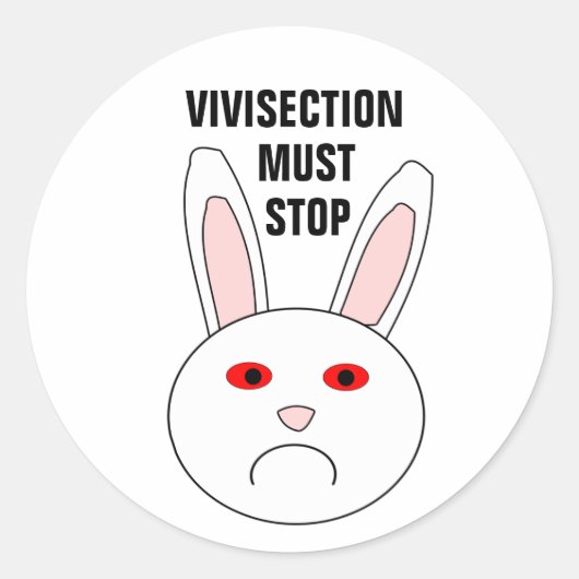 Sad Lab Rabbit Sticker (Voorkant)