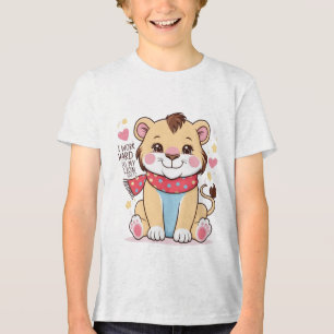 Sad Lion Cub – Zachte pastel Huilende Leeuw T-shir Tri-Blend Shirt