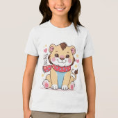 Sad Lion Cub – Zachte pastel Huilende Leeuw T-shir Tri-Blend Shirt (Voorkant)