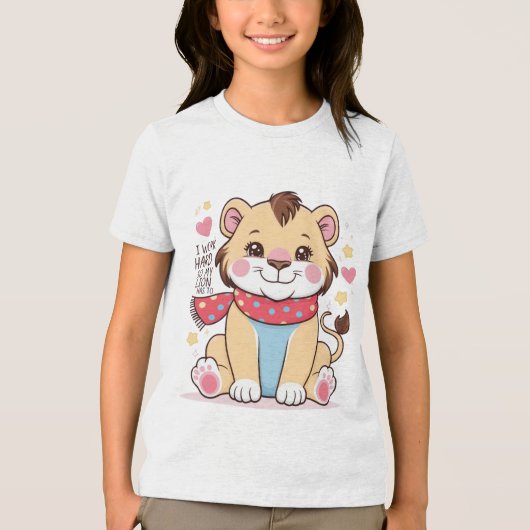 Sad Lion Cub – Zachte pastel Huilende Leeuw T-shir Tri-Blend Shirt (Voorkant)