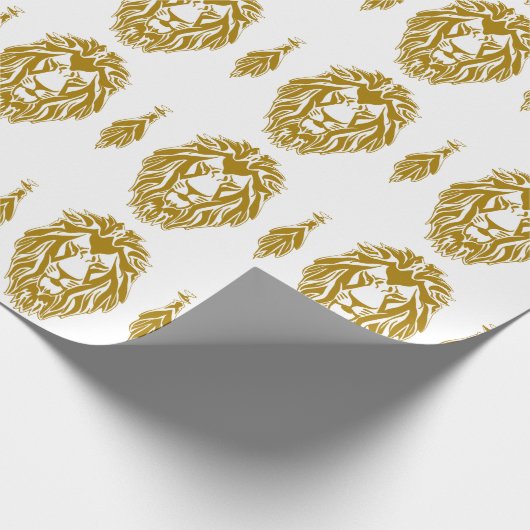 Sad lion gouden cadeau cadeaupapier (Hoek)