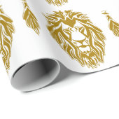 Sad lion gouden cadeau cadeaupapier (Rol Hoek)