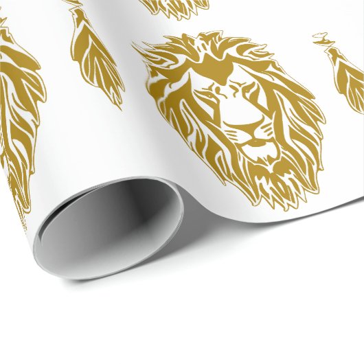 Sad lion gouden cadeau cadeaupapier (Rol Hoek)