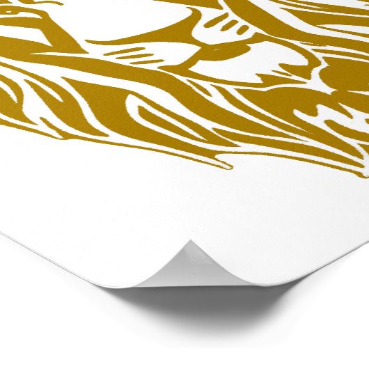 Sad lion gouden hoofdbord poster (Hoek)