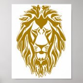 Sad lion gouden hoofdbord poster (Voorkant)