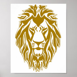Sad lion gouden hoofdbord poster