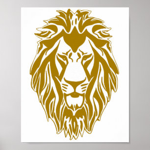 Sad lion gouden hoofdbord poster
