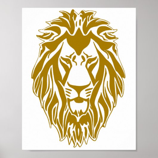 Sad lion gouden hoofdbord poster (Voorkant)