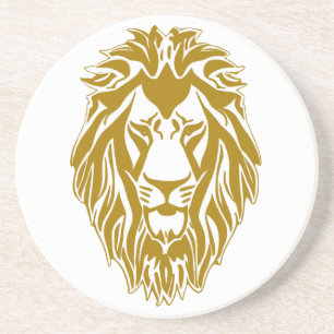 Sad lion gulden head-regaal zandsteen onderzetter