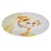 Sad little Bulldog Snijplank (Hoek)