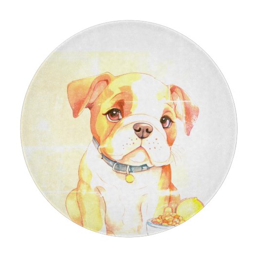 Sad little Bulldog Snijplank (Voorkant)