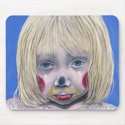Sad Little Girl Clown Mousepad Muismat (Voorkant)