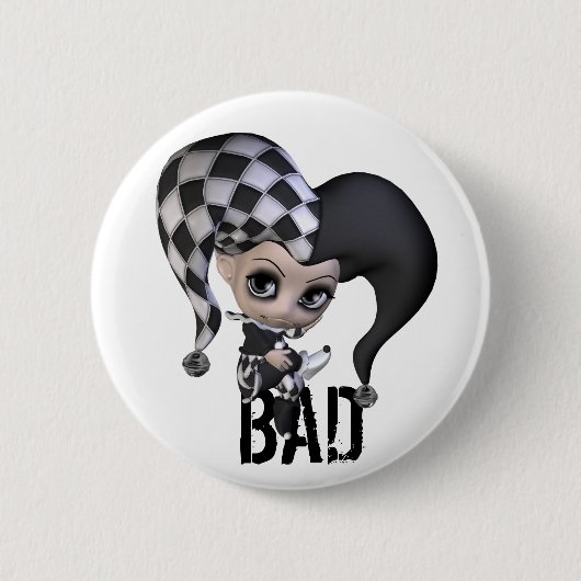 Sad Little Jester Ronde Button 5,7 Cm (Voorkant)