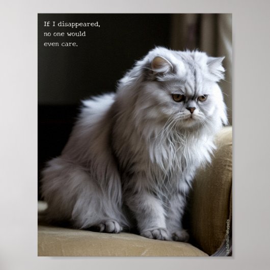 Sad & Lonely Pets Poster Print: Als ik verdween (Voorkant)