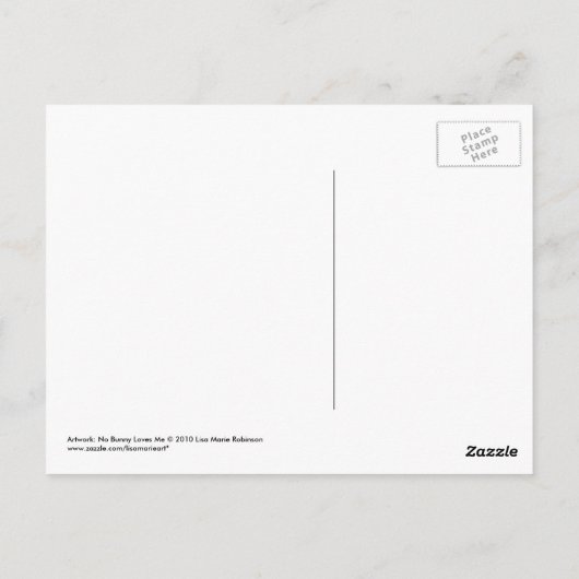 Sad Lonely White Rabbit Briefkaart (Achterkant)