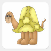 Sad look Turtle Square Sticker (Voorkant)