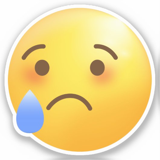 Sad maar Relieus Face Emoji Sticker (Voorkant)
