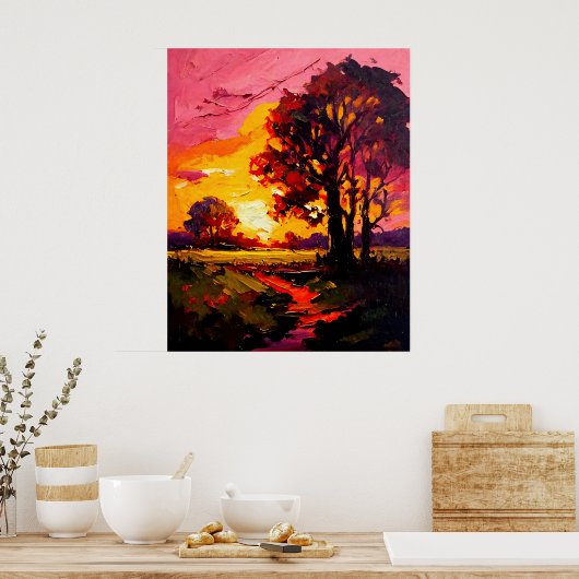 Sad Meadow Sunset Fine Art Poster (Keuken)