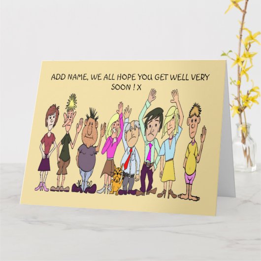 Sad mensen die hopen dat iemand goed wordt kaart (Gele Bloem)