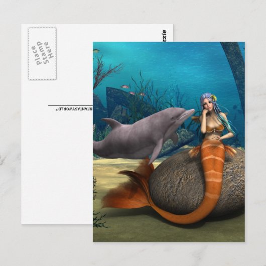 Sad Mermaid Briefkaart (Voorkant / Achterkant)