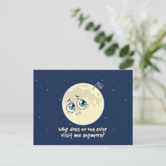 Sad Moon Briefkaart (Staand voorkant)