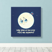 Sad Moon Canvas Afdruk (Insitu (Houten vloer))