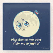 Sad Moon Glazen Onderzetter (Voorkant)