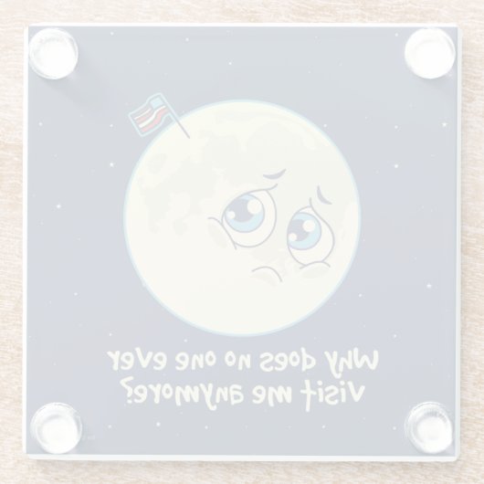 Sad Moon Glazen Onderzetter (Achterkant)
