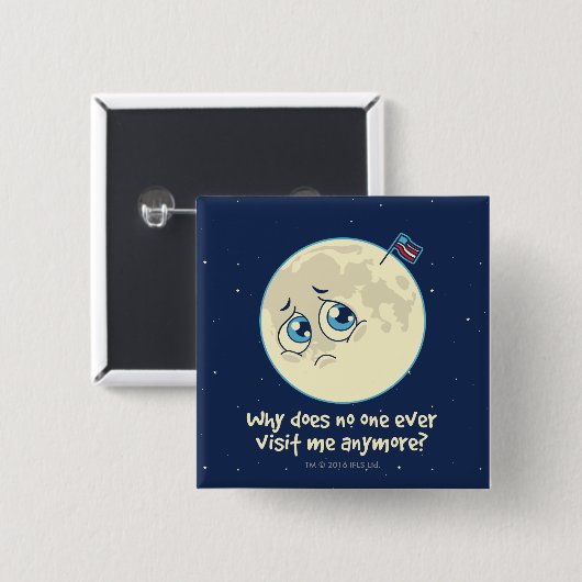 Sad Moon Vierkante Button 5,1 Cm (Voorkant /achterkant)