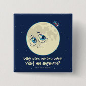 Sad Moon Vierkante Button 5,1 Cm (Voorkant)