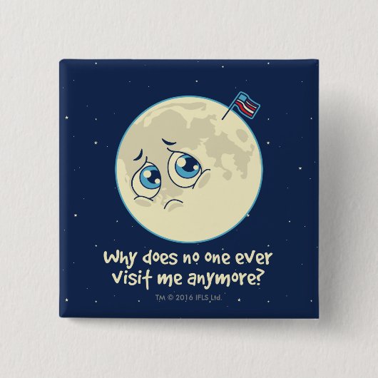 Sad Moon Vierkante Button 5,1 Cm (Voorkant)