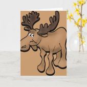 Sad Moose Wenskaart Kaart (Gele Bloem)